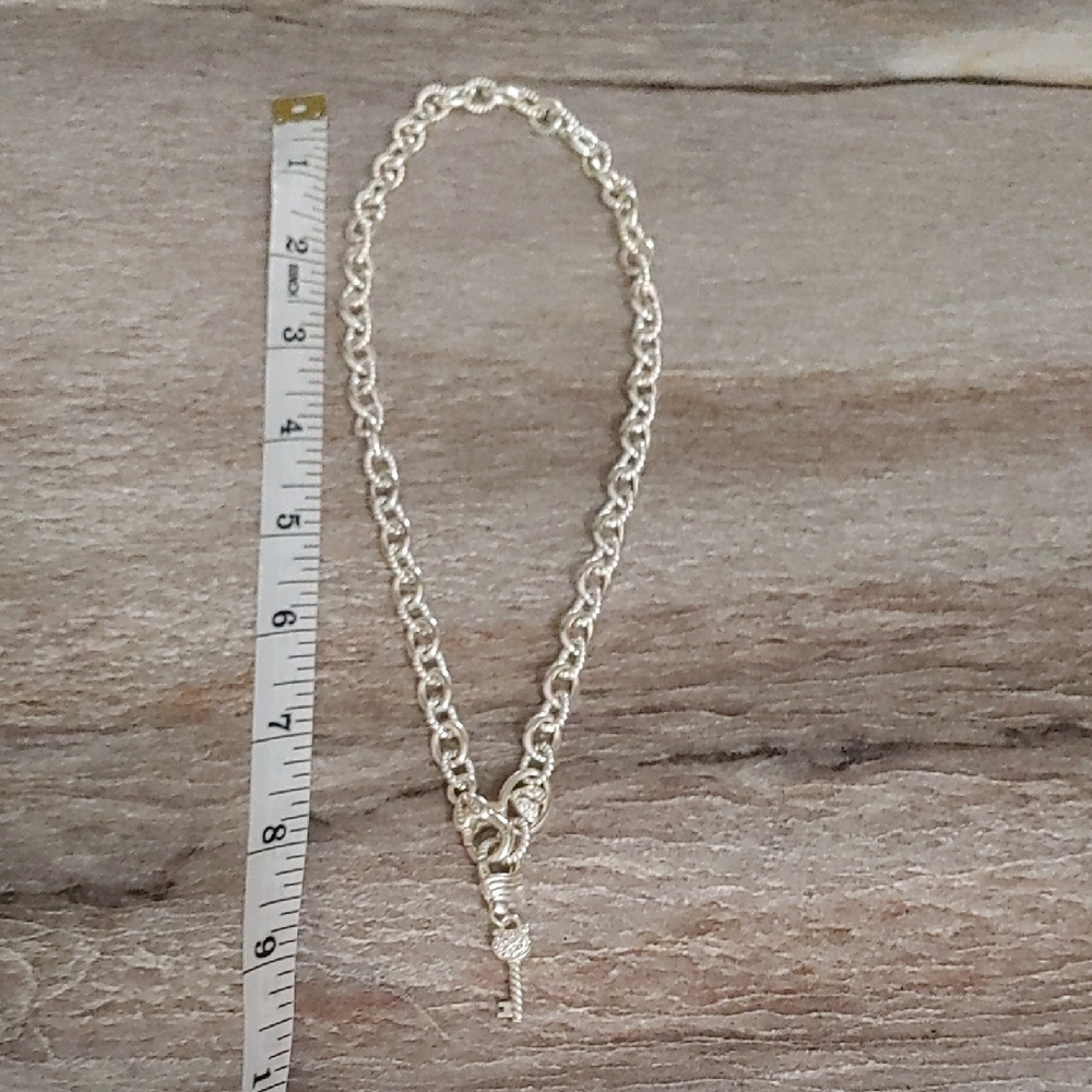 Judith Ripka Silver Rope Toggle Necklace - Picture 5 of 6